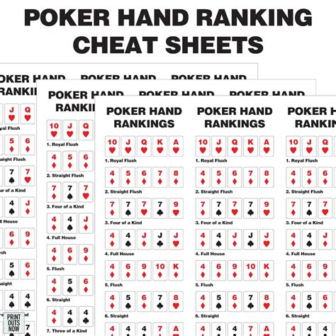 poker hands best to worst printable